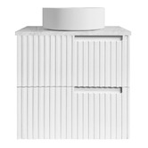 Otti Australia Noosa 600mm Satin White Wall Hung Single Vanity with Marble Countertop