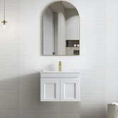 Otti Australia Hampton 600mm Satin White Wall Hung Single Vanity