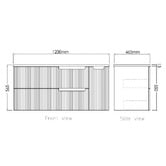 Otti Australia Noosa 1200mm Satin White Wall Hung Single Vanity with Solid Surface Countertop