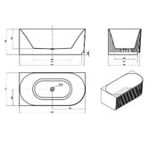 Otti Australia Havana Oval Acrylic Left Hand Corner Bath with Overflow