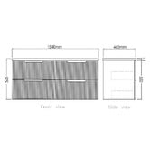 Otti Australia Noosa 1500mm Satin White Wall Hung Double Vanity with Solid Surface Countertop
