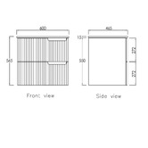 Otti Australia Noosa 600mm Satin White Wall Hung Single Vanity with Solid Surface Countertop