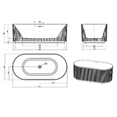 Otti Australia Havana Oval Acrylic Freestanding Bath with Overflow