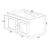 Otti Australia Hampton 600mm Satin White Wall Hung Single Vanity