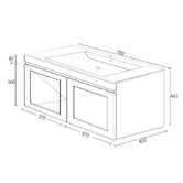 Otti Australia Hampton 750mm Satin White Wall Hung Single Vanity