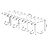 Otti Australia Hampton 1500mm Satin White Wall Hung Double Vanity