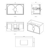 Otti Australia Laguna MKII 900mm Wall Hung Single Vanity with Ceramic Countertop
