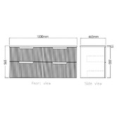 Otti Australia Noosa 1500mm Satin White Wall Hung Double Vanity with Marble Countertop