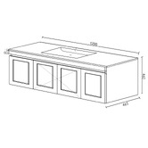 Otti Australia Hampton 1200mm Satin White Wall Hung Single Vanity
