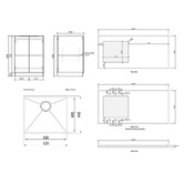 Otti Australia Havana 1300mm Sable Walnut Laundry Tub and Cabinet with Marble Countertop