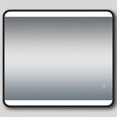 Aquaperla Black Curved Rectangular Aluminium LED Mirror