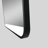 Aquaperla Black Curved Rectangular Aluminium LED Mirror