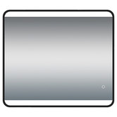 Aquaperla Black Curved Rectangular Aluminium LED Mirror
