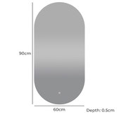 Aquaperla Oval Aluminium LED Mirror