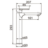 Aquaperla Vog Tall Basin Mixer