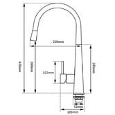 Aquaperla Gun Metal Grey Pull-Out Kitchen Sink Mixer