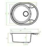 Aquaperla Laveo 470mm Single Granite Composite Kitchen Sink