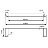 Aquaperla Rushy 250mm Stainless Steel Hand Towel Rail