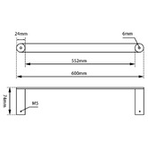 Aquaperla Rushy Stainless Steel Single Towel Rail