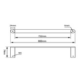 Aquaperla Rushy Stainless Steel Single Towel Rail