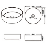 Aquaperla Polar Texture 405mm Marble-Look Above Counter Basin