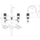 Tiago Tapware Avalon Knurled Basin Tap Set