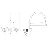 Tiago Tapware Avalon Knurled Wall Spout &amp; Kitchen Mixer Tap Set