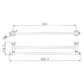 Tiago Tapware Clementine 600mm Brass Double Towel Rail