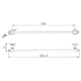 Tiago Tapware Clementine 600mm Brass Single Towel Rail