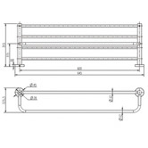Tiago Tapware Rumi Brass Towel Rack With Rail