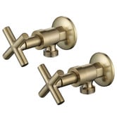 Tiago Tapware Aries Cross Handle Brass Washing Machine Stops