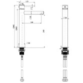Tiago Tapware Avalon Mini Brass High Rise Basin Mixer