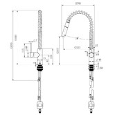 Tiago Tapware Avalon Mini Spring Pull-Out/Down Kitchen Mixer
