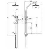 Tiago Tapware Avalon Brass Twin Rail Shower With Slim Hand Piece