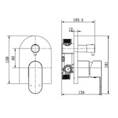 Tiago Tapware Henri Mini Brass Shower Mixer with Diverter