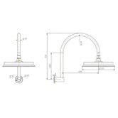 Tiago Tapware Constance 220mm Gooseneck Shower Arm &amp; Head