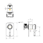 Tiago Tapware Constance Brass Shower Mixer