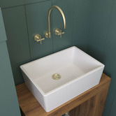 Tiago Tapware Aries 3 Piece 1/4 Turn Cross Handle Wall Sink Tap Set