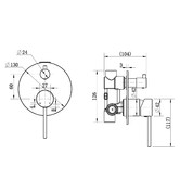 Tiago Tapware Avalon Mini Round Shower Mixer Diverter