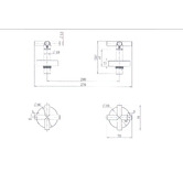 Tiago Tapware Aries 1/4 Turn Cross Handle Wall Top Assemblies