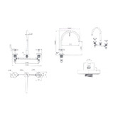 Tiago Tapware Aries 210mm Cross Handle Kitchen Tap Set
