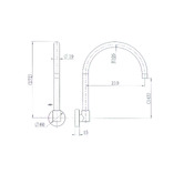 Tiago Tapware Aries 210mm Brass Gooseneck Bath Wall Spout