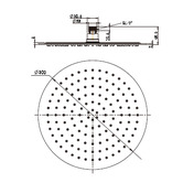 Tiago Tapware Avalon 300mm Chrome Shower Head
