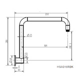 Tiago Tapware Avalon 350mm High Rise Shower Arm