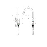 Tiago Tapware Constance Brass Gooseneck Kitchen Mixer