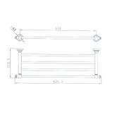 Tiago Tapware Clementine Bathroom Shelf/Towel Rack