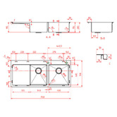 Tiago Tapware 1160mm 1 &amp; &frac34; Stainless Steel Kitchen Sink