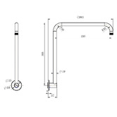 Tiago Tapware Mercer 380mm High Rise Shower Arm