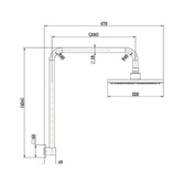 Tiago Tapware Mercer 220mm Chrome Stainless Steel Shower Arm &amp; Head