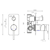 Tiago Tapware Xavier Stainless Steel Shower/Bath Mixer Diverter